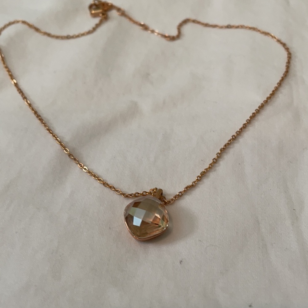 Swarovski Rose Gold Necklace with Crystal Pendant